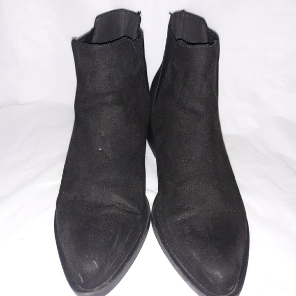 H&M Divided Black Suede Ankle Booties Sz 7 - Picture 7 of 7